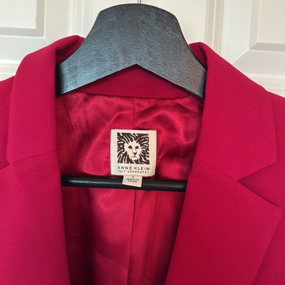Anne Klein Raspberry Color Blazer Structured Suit Jacket - Picture 2 of 6